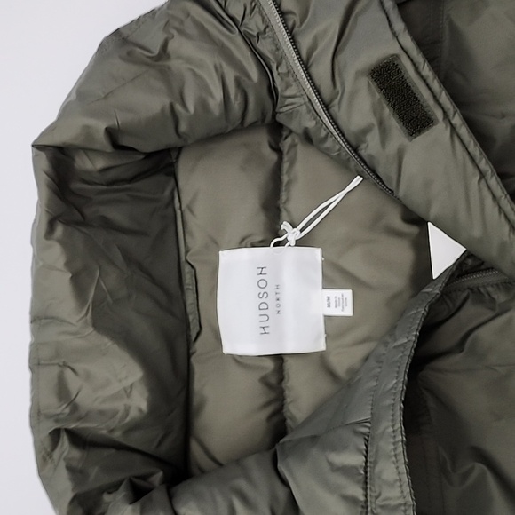 Hudson North Men's Olive Green Down Winter Hooded Puffer Parka  Coat Sz Medium - Picture 9 of 15